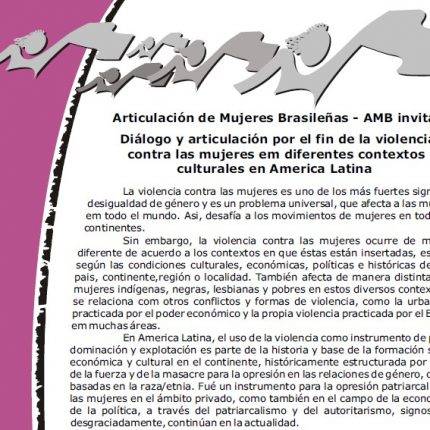 AMB invita a Diálogo y articulación por el fin de la violencia contra las mujeres em diferentes contextos culturales en America Latina (2008)