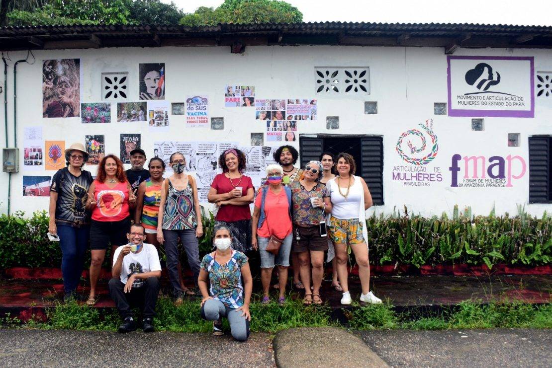 logos da Articulação de Mulheres Brasileiras, do Fórum de Mulheres da Amazônia Paraense e do Movimento de Articulação do Estado do Pará.